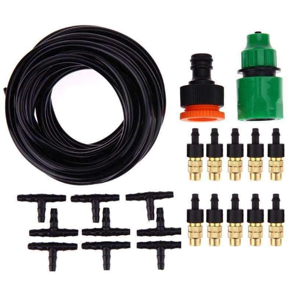Planet Gates Outdoor Garden Misting Cooling System Fitting 4/7mm Hose 10pcs Nozzles Kit Sprinkler Watering Kits System Garden Supplies
