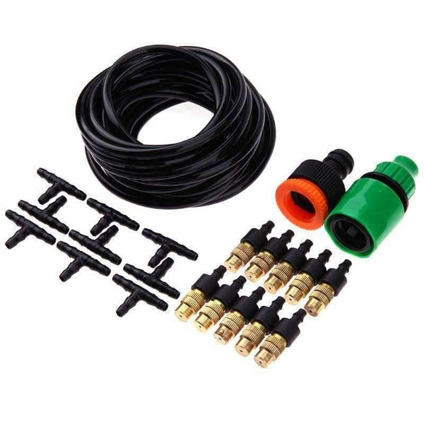 Planet Gates Outdoor Garden Misting Cooling System Fitting 4/7mm Hose 10pcs Nozzles Kit Sprinkler Watering Kits System Garden Supplies