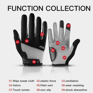 Planet Gates Outdoor Men's Full Finger Cycling Gloves Guantes Ciclismo Road Mountain Bike MTB Gloves Long Finger Bicycle Gloves M L XL