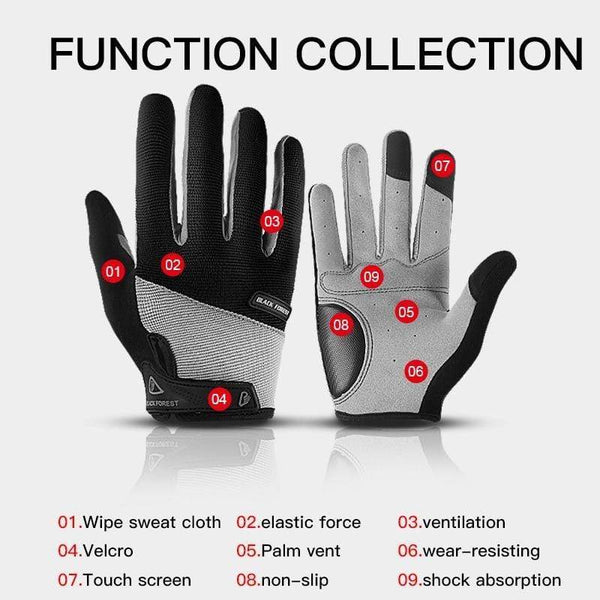 Planet Gates Outdoor Men's Full Finger Cycling Gloves Guantes Ciclismo Road Mountain Bike MTB Gloves Long Finger Bicycle Gloves M L XL