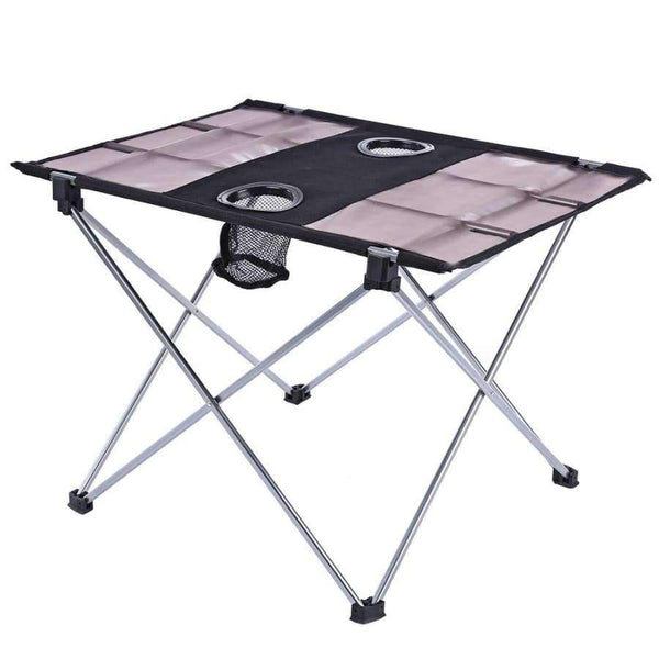 Planet Gates Outdoor Portable Foldable Table With Bottle Hole For Fishing Picnic Camping Portable Mini Rectangle Table Aluminum Alloy Holder