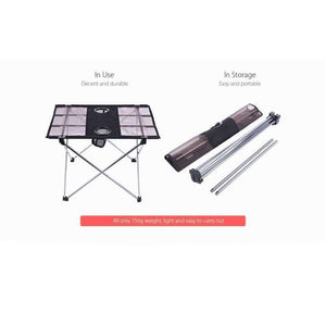 Planet Gates Outdoor Portable Foldable Table With Bottle Hole For Fishing Picnic Camping Portable Mini Rectangle Table Aluminum Alloy Holder