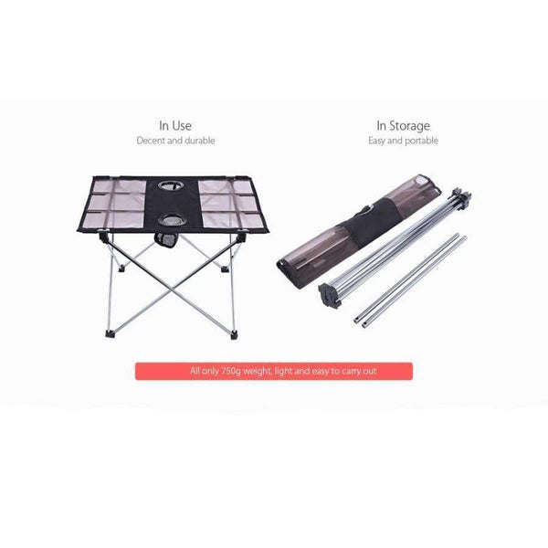 Planet Gates Outdoor Portable Foldable Table With Bottle Hole For Fishing Picnic Camping Portable Mini Rectangle Table Aluminum Alloy Holder