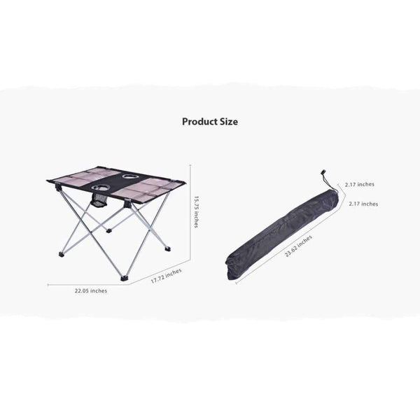 Planet Gates Outdoor Portable Foldable Table With Bottle Hole For Fishing Picnic Camping Portable Mini Rectangle Table Aluminum Alloy Holder