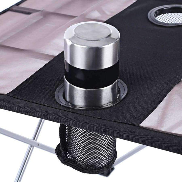 Planet Gates Outdoor Portable Foldable Table With Bottle Hole For Fishing Picnic Camping Portable Mini Rectangle Table Aluminum Alloy Holder