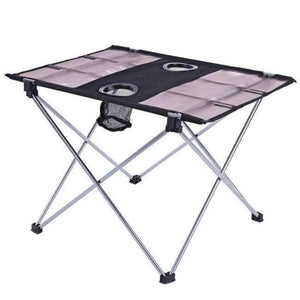 Planet Gates Outdoor Portable Foldable Table With Bottle Hole For Fishing Picnic Camping Portable Mini Rectangle Table Aluminum Alloy Holder