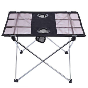 Planet Gates Outdoor Portable Foldable Table With Bottle Hole For Fishing Picnic Camping Portable Mini Rectangle Table Aluminum Alloy Holder