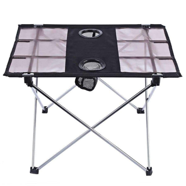 Planet Gates Outdoor Portable Foldable Table With Bottle Hole For Fishing Picnic Camping Portable Mini Rectangle Table Aluminum Alloy Holder
