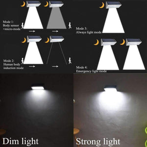 Planet Gates Outdoor Solar Powered Lamp Security Light With Motion Sensor Aluminum Alloy Street Porch Light lampada 48 LED 800LM Waterproof