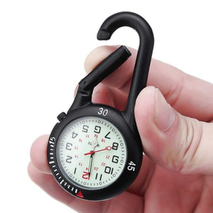 Planet Gates Outdoor Sport Pocketed Watch Men Women Mini Round Dial Arabic Numbers Nurses Quartz Analog Clip Carabiner Hook Watch