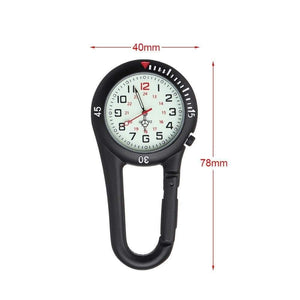 Planet Gates Outdoor Sport Pocketed Watch Men Women Mini Round Dial Arabic Numbers Nurses Quartz Analog Clip Carabiner Hook Watch