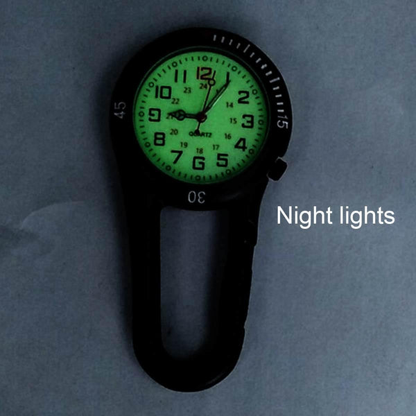 Planet Gates Outdoor Sport Pocketed Watch Men Women Mini Round Dial Arabic Numbers Nurses Quartz Analog Clip Carabiner Hook Watch