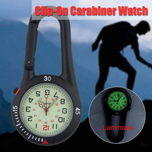 Planet Gates Outdoor Sport Pocketed Watch Men Women Mini Round Dial Arabic Numbers Nurses Quartz Analog Clip Carabiner Hook Watch