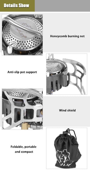 Planet Gates Outdoor Stove Camping Equipment Foldable Split Gas Stove Picnic Burners Stoves Cooking Tools