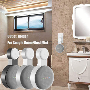 Planet Gates Outlet Wall Mount Holder for Google Home Mini (1st Gen) Google Nest Mini (2st Gen) Cord Management for Google Mini Smart Speaker