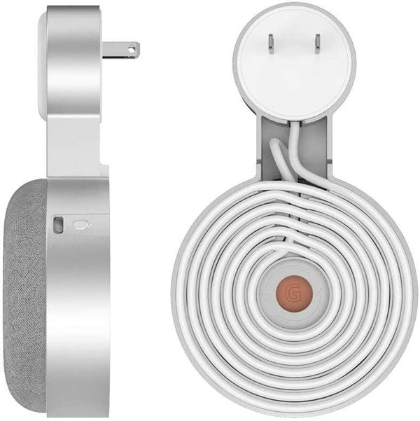 Planet Gates Outlet Wall Mount Holder for Google Home Mini (1st Gen) Google Nest Mini (2st Gen) Cord Management for Google Mini Smart Speaker