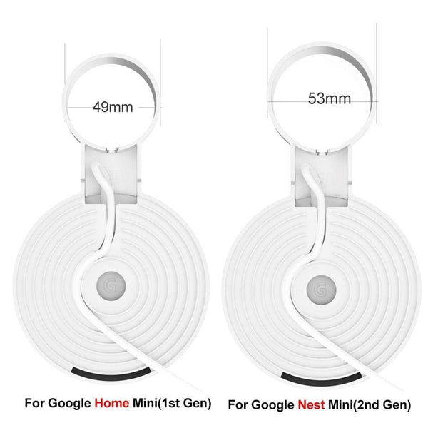 Planet Gates Outlet Wall Mount Holder for Google Home Mini (1st Gen) Google Nest Mini (2st Gen) Cord Management for Google Mini Smart Speaker