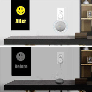 Planet Gates Outlet Wall Mount Holder for Google Home Mini (1st Gen) Google Nest Mini (2st Gen) Cord Management for Google Mini Smart Speaker