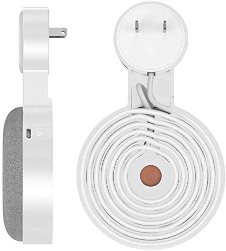Planet Gates Outlet Wall Mount Holder for Google Home Mini (1st Gen) Google Nest Mini (2st Gen) Cord Management for Google Mini Smart Speaker