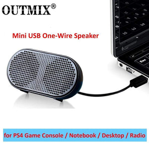 Planet Gates OUTMIX Portable Sound Box Mini Speaker USB Powered Stereo Computer Speaker Loudspeaker Subwoofer for PS4 Game Notebook Laptop PC