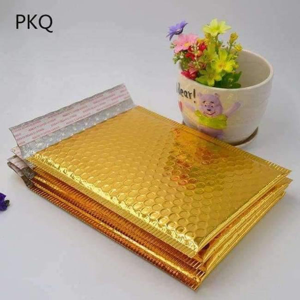 Planet Gates Outsize 18x23cm / gold Gold Aluminium Foil Bubble Envelopes Bags Purple Mailers Padded Shipping Envelope With Bubble Mailing Bag Business Supplies
