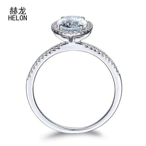 Planet Gates Oval Aquamarine Gemstone Rings Solid 10K White Gold Engagement Diamonds Rings For Women Wedding Trendy Fine Jewelry