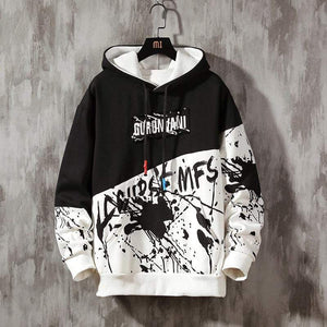 Planet Gates Oversized Mens Hoodies Men  Winter Patchwork Sweatshirt Hip Hop Japanese Streetwear Harajuku White Hoodie Men