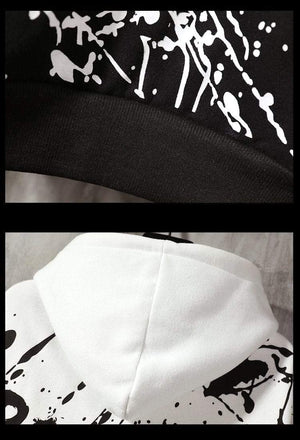 Planet Gates Oversized Mens Hoodies Men  Winter Patchwork Sweatshirt Hip Hop Japanese Streetwear Harajuku White Hoodie Men