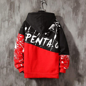 Planet Gates Oversized Mens Hoodies Men  Winter Patchwork Sweatshirt Hip Hop Japanese Streetwear Harajuku White Hoodie Men