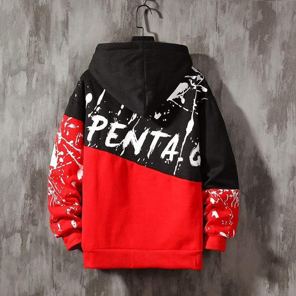 Planet Gates Oversized Mens Hoodies Men  Winter Patchwork Sweatshirt Hip Hop Japanese Streetwear Harajuku White Hoodie Men