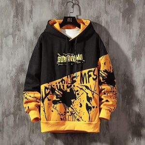 Planet Gates Oversized Mens Hoodies Men  Winter Patchwork Sweatshirt Hip Hop Japanese Streetwear Harajuku White Hoodie Men