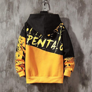 Planet Gates Oversized Mens Hoodies Men  Winter Patchwork Sweatshirt Hip Hop Japanese Streetwear Harajuku White Hoodie Men