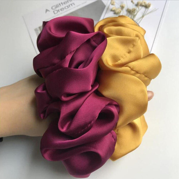 Oversized Scrunchies Big Rubber Hair Ties Elastic Hair Bands Girs Ponytail Holder Smooth Satin Scrunchie Women Hair Accessories