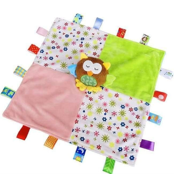Planet Gates owl Animal Appease Towel Baby Plush Rattle Blankie of Infant Comforter Appease Toys Bed Sleep Animal Cloth Blanket Cartoon Toys