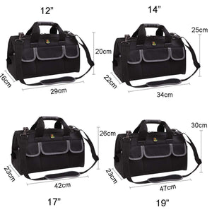 Oxford Tool Bag Waterproof Hand Tool Storage Bag Electrician Bag Large Capacity Tool Storage Bag 12/14/17/19 Inch
