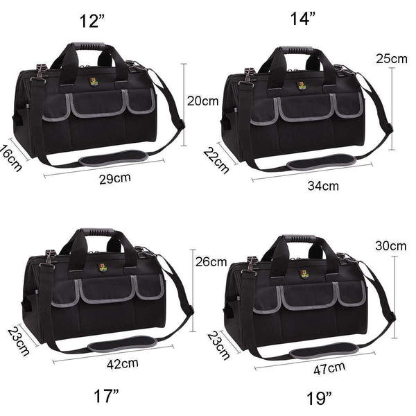 Oxford Tool Bag Waterproof Hand Tool Storage Bag Electrician Bag Large Capacity Tool Storage Bag 12/14/17/19 Inch