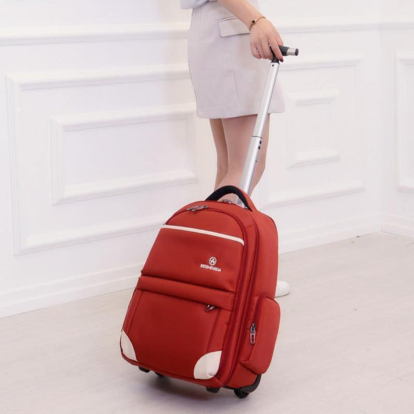 Planet Gates Oxford Trolley Travel Backpack Hand Luggage Suitcase Bags on Wheels Unisex Rolling Duffle Bag WSD-12911