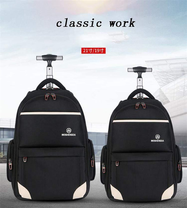 Planet Gates Oxford Trolley Travel Backpack Hand Luggage Suitcase Bags on Wheels Unisex Rolling Duffle Bag WSD-12911