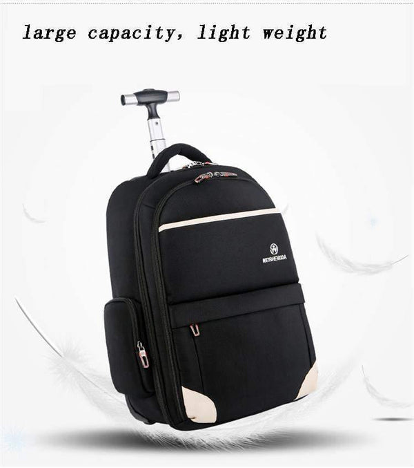 Planet Gates Oxford Trolley Travel Backpack Hand Luggage Suitcase Bags on Wheels Unisex Rolling Duffle Bag WSD-12911