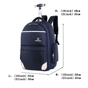 Planet Gates Oxford Trolley Travel Backpack Hand Luggage Suitcase Bags on Wheels Unisex Rolling Duffle Bag WSD-12911