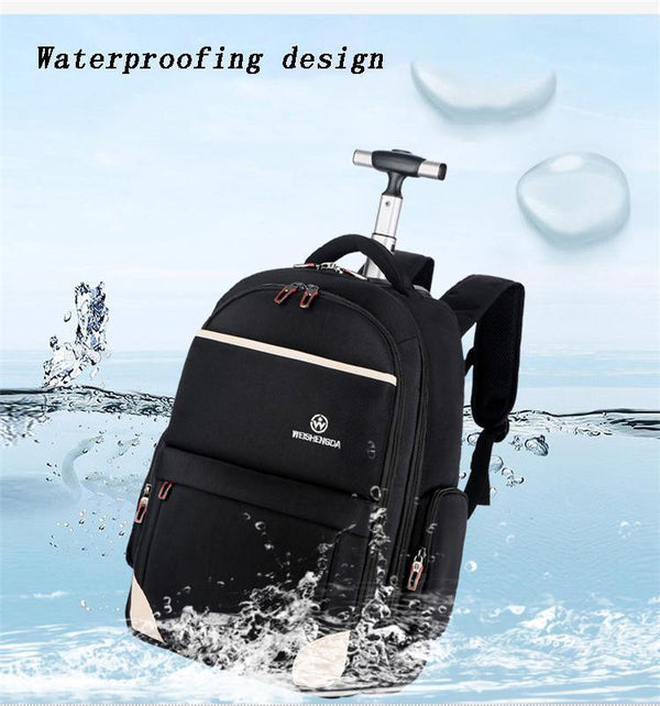 Planet Gates Oxford Trolley Travel Backpack Hand Luggage Suitcase Bags on Wheels Unisex Rolling Duffle Bag WSD-12911