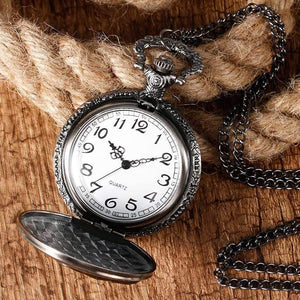 Planet Gates P1063 Stark House Crest Wolf Silver Bronze Quartz Pocket Watch Clock Antique Men Women Necklace Chain Gifts