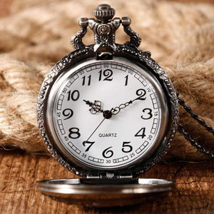 Planet Gates P1063 Stark House Crest Wolf Silver Bronze Quartz Pocket Watch Clock Antique Men Women Necklace Chain Gifts