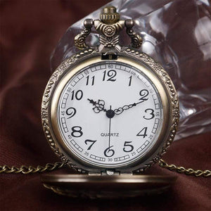Planet Gates P1063 Stark House Crest Wolf Silver Bronze Quartz Pocket Watch Clock Antique Men Women Necklace Chain Gifts