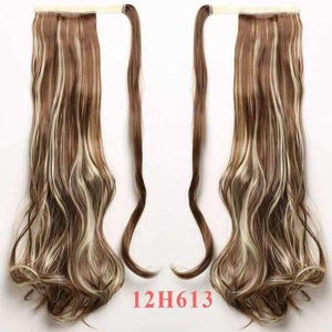Planet Gates P12/613 / 22inches / China 22" Long Wave Clip In Hair Tail False Hair Ponytail Hairpiece With Hairpins Synthetic Wig Pony Tail Hair Extensions