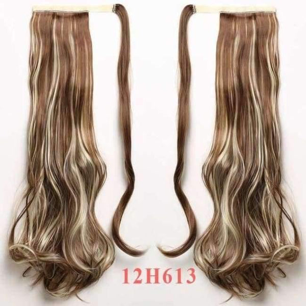 Planet Gates P12/613 / 22inches / China 22" Long Wave Clip In Hair Tail False Hair Ponytail Hairpiece With Hairpins Synthetic Wig Pony Tail Hair Extensions