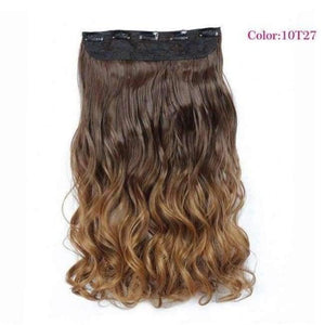Planet Gates P12/613 / 22inches Synthetic Heat Resistant 22" Ombre Wigs Chocolate Brown to Blonde Women Wavy Hair One Piece Clip in Hair Extensions