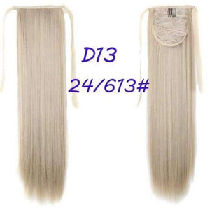Planet Gates P16/613 / 22inches / China 100g/piece 22 inch Long Ponytail Hair Extension Tail Hairpiece Straight Brown Synthetic Women's Hair High Temperature Fiber