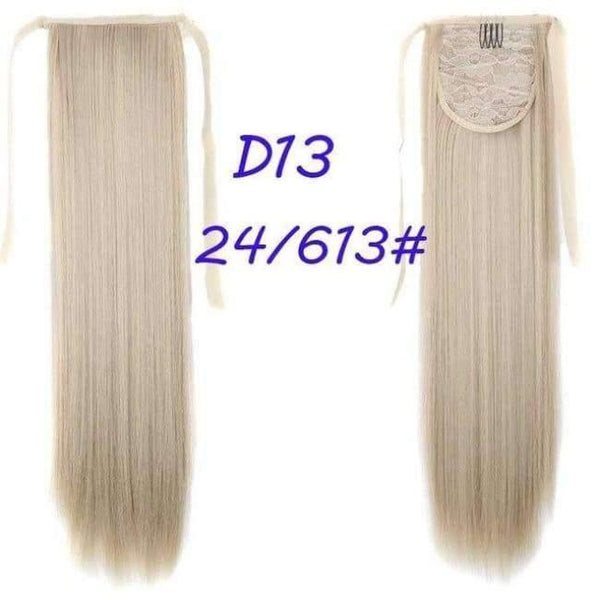 Planet Gates P16/613 / 22inches / China 100g/piece 22 inch Long Ponytail Hair Extension Tail Hairpiece Straight Brown Synthetic Women's Hair High Temperature Fiber