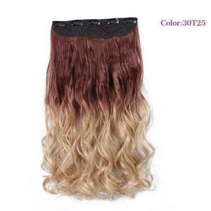 Planet Gates P18/613 / 22inches Synthetic Heat Resistant 22" Ombre Wigs Chocolate Brown to Blonde Women Wavy Hair One Piece Clip in Hair Extensions